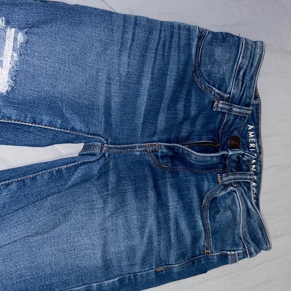 american eagle ripped jeggings sized 00 high rise next level stretch - Picture 3 of 9